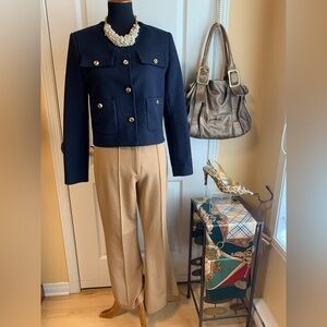 Cortigiani camel flair front seamTrousers